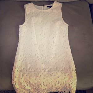 White fitted floral dress